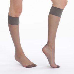 Pack of 2 pairs of Mes Essentiels 15 sheer knee highs in pepper