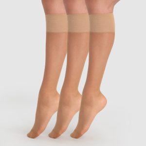 Pack of 3 Transparent Beauty Resist 20D Cinnamon Knee-Highs