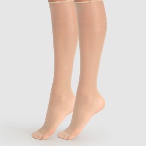 Pack of 2 Sublim Voile Brillant 15 sheer knee highs with a satin sheen in capri