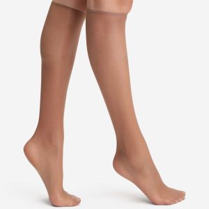 Pack of 2 Sublim Voile Brillant 15 sheer knee highs with a satin sheen in gazelle