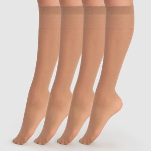 Pack of 4 semi-opaque 28D EcoDIM suede knee-highs