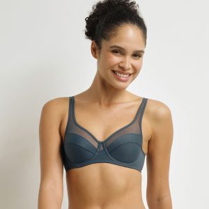 Generous Fir Green underwired push-on bra