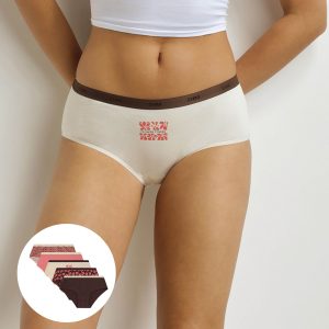 Pack of 5 retro pink and brown boxer shorts Les Pockets