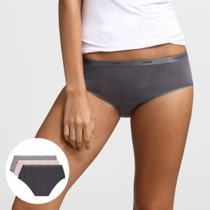 Pack of 3 taupe, pink and grey boxers Les Pockets EcoDIM