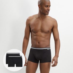 Pack of 2 Black EcoDIM Cotton Stretch Boxer Briefs