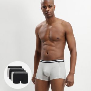 Pack of 4 Black and Grey ECODIM Cotton Boxers