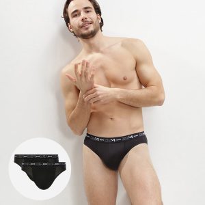Pack of 2 Men's Black Stretch Cotton Briefs