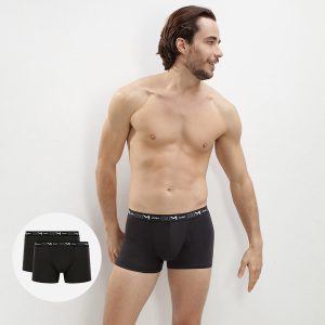 Pack of 2 Black Men's Cotton Stretch Boxers