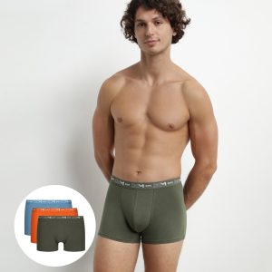 Orange Green Dim Cotton Stretch Boxer Pack of 3 for Men