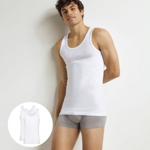Lot de 2 débardeurs homme en coton Blanc EcoDim