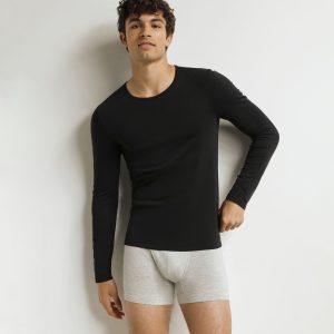 Men's long-sleeved T-shirt Black Dim Thermal