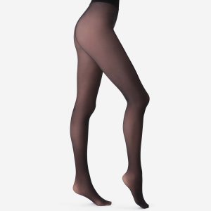 Sheer effect hot tights Black Thermo