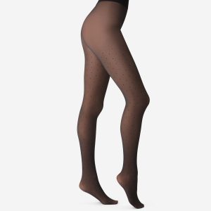 Black sheer tights with Thermo Dots