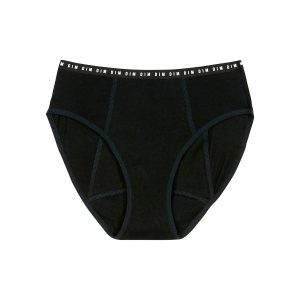 Girls' Black Dim Protect organic cotton medium flow period knickers