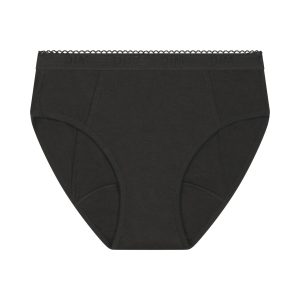 Girls' Black Dim Protect organic cotton heavy flow period knickers